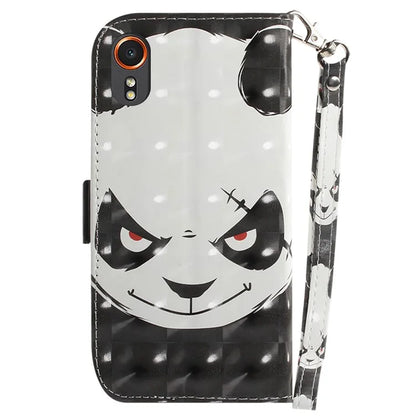 For Samsung Galaxy Xcover7 Wallet Case PU Leather Pattern Print Phone Cover with Strap