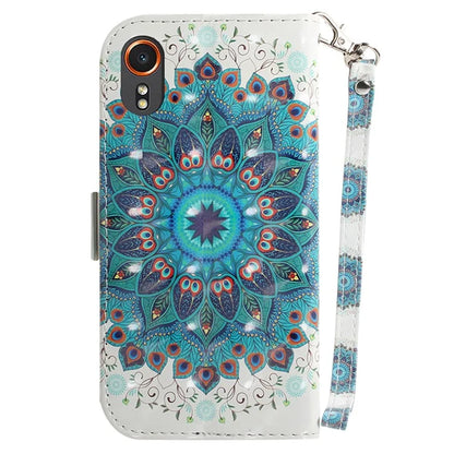For Samsung Galaxy Xcover7 Wallet Case PU Leather Pattern Print Phone Cover with Strap