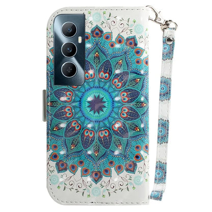 For Realme C65 4G Case with Hand Strap Pattern Printing Phone Leather Cover