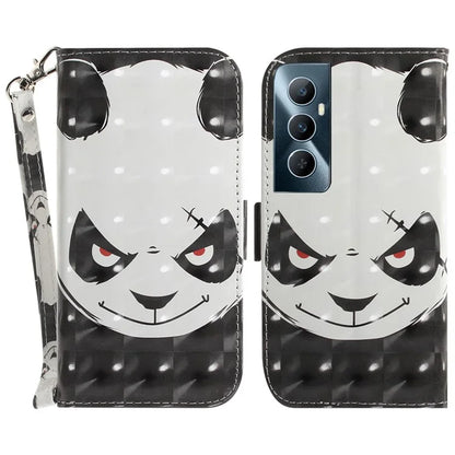 For Realme C65 4G Case with Hand Strap Pattern Printing Phone Leather Cover