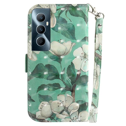 For Realme C65 4G Case with Hand Strap Pattern Printing Phone Leather Cover