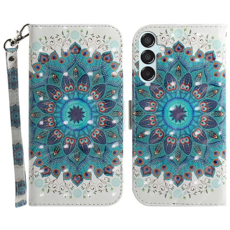 For Samsung Galaxy M15 5G / F15 5G Case 3D Printed Pattern Leather Phone Cover
