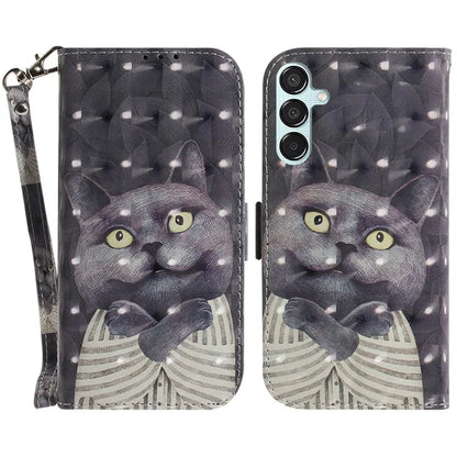 For Samsung Galaxy M15 5G / F15 5G Case 3D Printed Pattern Leather Phone Cover