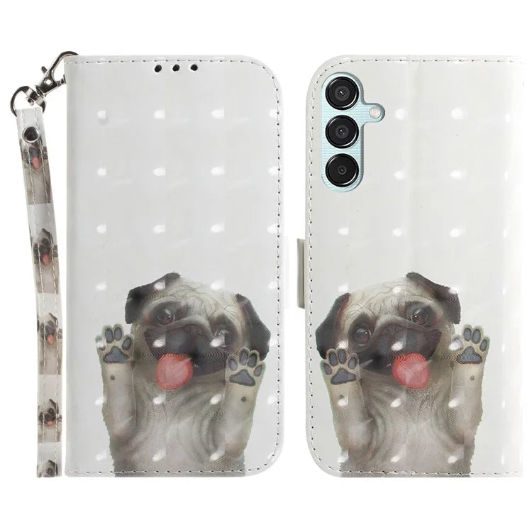 For Samsung Galaxy M15 5G / F15 5G Case 3D Printed Pattern Leather Phone Cover