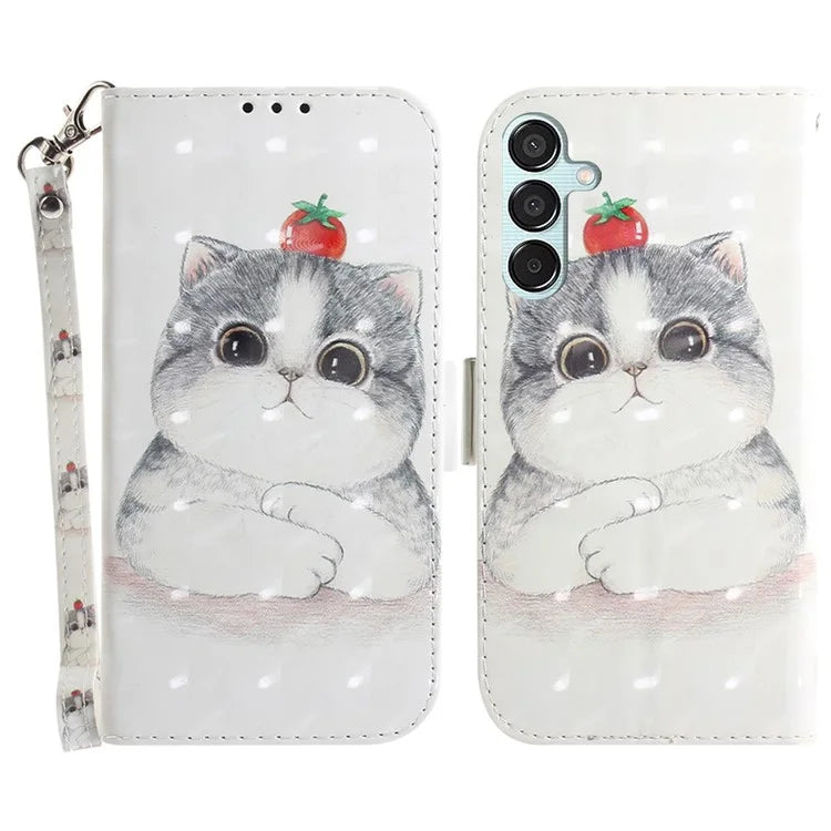 For Samsung Galaxy M15 5G / F15 5G Case 3D Printed Pattern Leather Phone Cover
