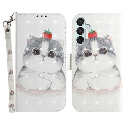 For Samsung Galaxy M15 5G / F15 5G Case 3D Printed Pattern Leather Phone Cover