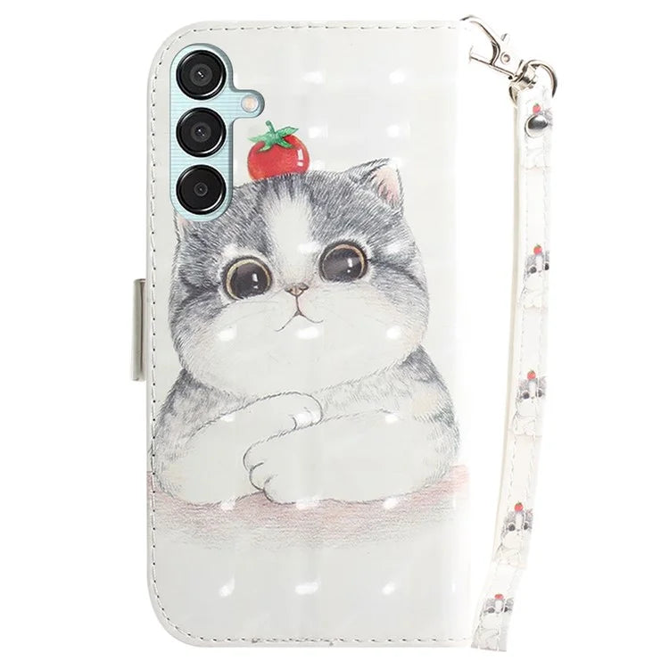 For Samsung Galaxy M15 5G / F15 5G Case 3D Printed Pattern Leather Phone Cover
