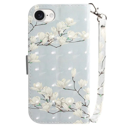 For iPhone SE (2024) Case PU Leather Stand Card Holder Phone Cover 3D Creative Pattern