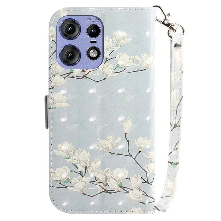 For Motorola Edge 50 Pro 5G Case Pattern Printing Leather Wallet Phone Cover with Strap