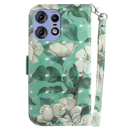 For Motorola Edge 50 Pro 5G Case Pattern Printing Leather Wallet Phone Cover with Strap