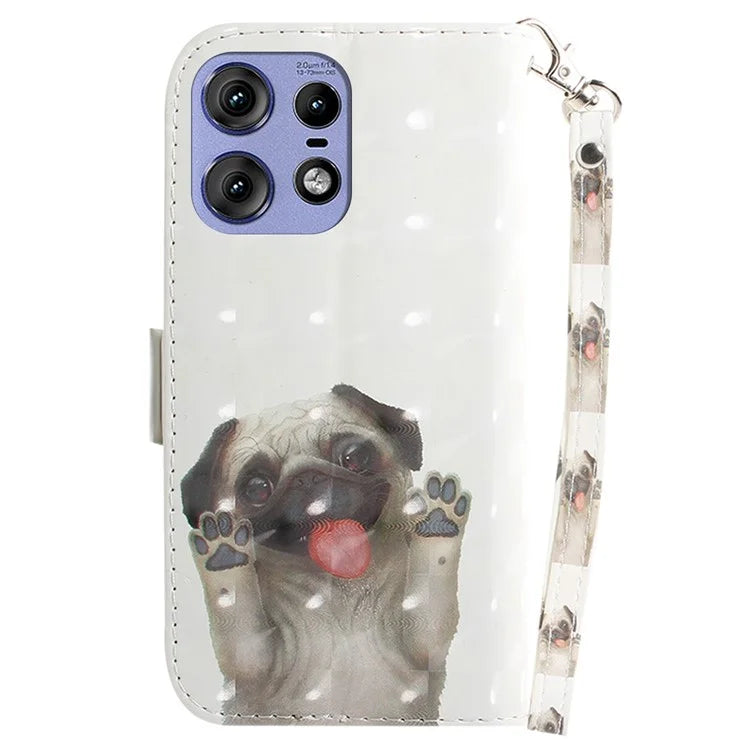 For Motorola Edge 50 Pro 5G Case Pattern Printing Leather Wallet Phone Cover with Strap