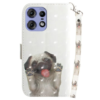 For Motorola Edge 50 Pro 5G Case Pattern Printing Leather Wallet Phone Cover with Strap