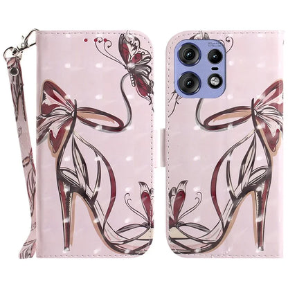 For Motorola Edge 50 Pro 5G Case Pattern Printing Leather Wallet Phone Cover with Strap