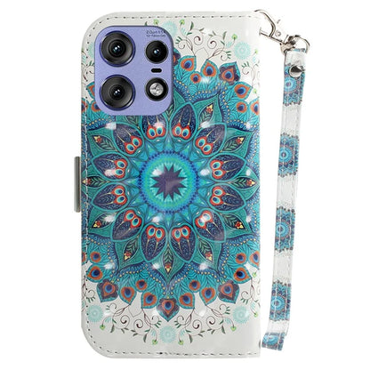 For Motorola Edge 50 Pro 5G Case Pattern Printing Leather Wallet Phone Cover with Strap