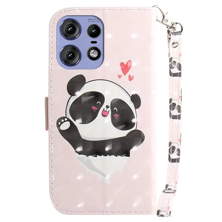 For Motorola Edge 50 Pro 5G Case Pattern Printing Leather Wallet Phone Cover with Strap