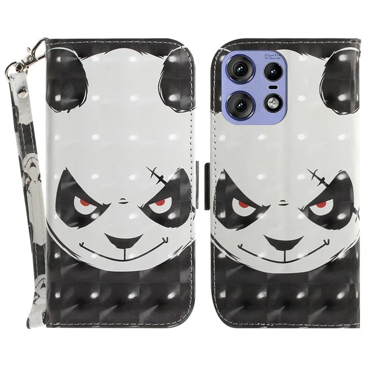 For Motorola Edge 50 Pro 5G Case Pattern Printing Leather Wallet Phone Cover with Strap