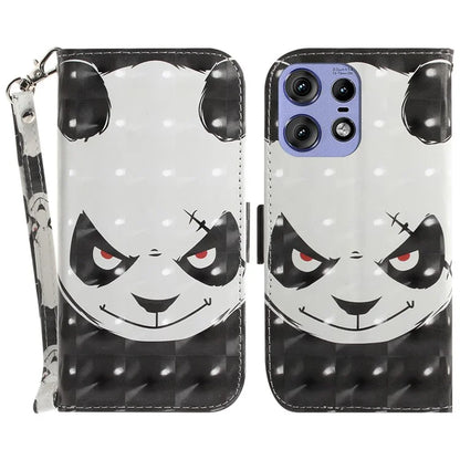 For Motorola Edge 50 Pro 5G Case Pattern Printing Leather Wallet Phone Cover with Strap