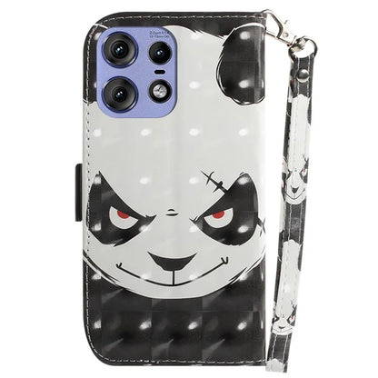 For Motorola Edge 50 Pro 5G Case Pattern Printing Leather Wallet Phone Cover with Strap