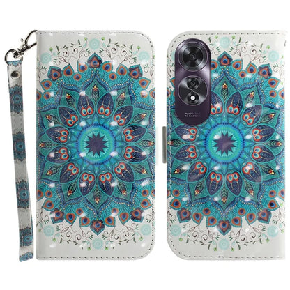 For Oppo A60 4G Case Pattern Printing Leather Wallet Phone Shell with Strap