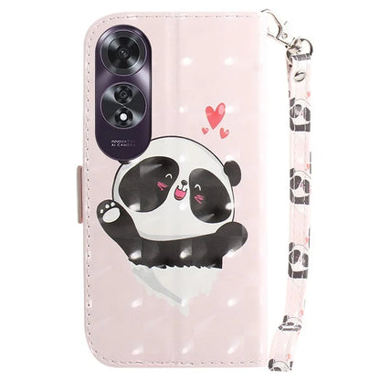 For Oppo A60 4G Case Pattern Printing Leather Wallet Phone Shell with Strap