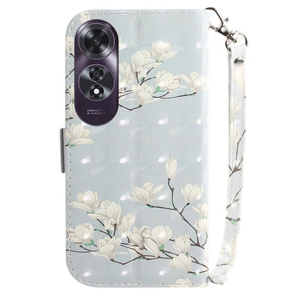 For Oppo A60 4G Case Pattern Printing Leather Wallet Phone Shell with Strap