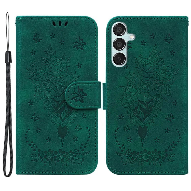 For Samsung Galaxy M15 5G / F15 5G Case Butterfly Flower Pattern Flip Leather Phone Cover