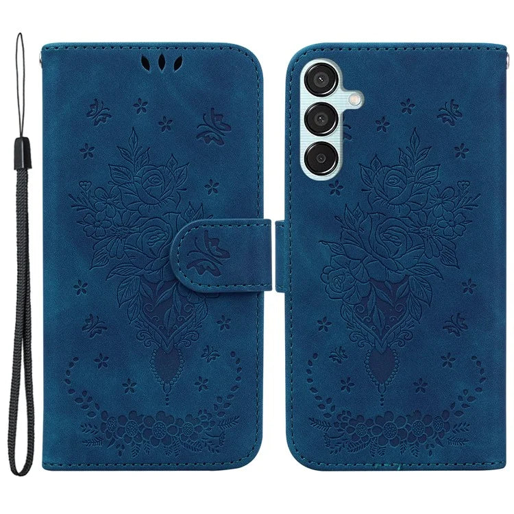 For Samsung Galaxy M15 5G / F15 5G Case Butterfly Flower Pattern Flip Leather Phone Cover