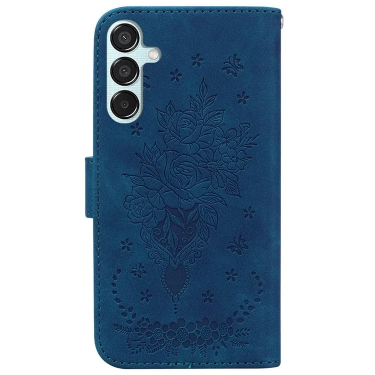 For Samsung Galaxy M15 5G / F15 5G Case Butterfly Flower Pattern Flip Leather Phone Cover