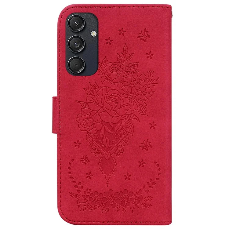 For Samsung Galaxy M55 5G / C55 5G / F55 5G Phone Case Flower Imprint PU Leather Flip Wallet Cover
