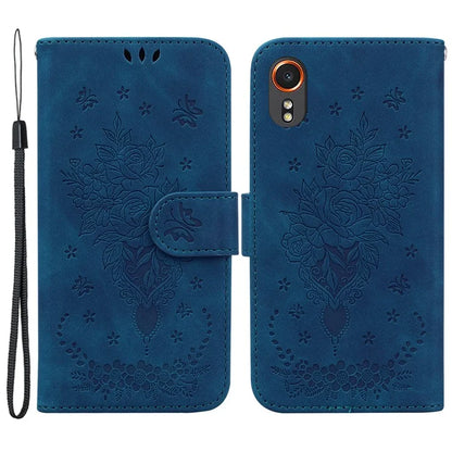 For Samsung Galaxy Xcover7 Case PU Leather Butterfly Flower Pattern Flip Wallet Phone Cover