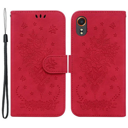 For Samsung Galaxy Xcover7 Case PU Leather Butterfly Flower Pattern Flip Wallet Phone Cover