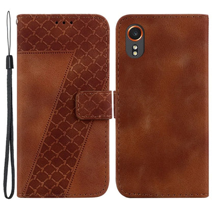 For Samsung Galaxy Xcover7 Wallet Case 7-Shape Imprinted Leather Phone Cover