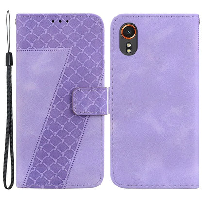 For Samsung Galaxy Xcover7 Wallet Case 7-Shape Imprinted Leather Phone Cover