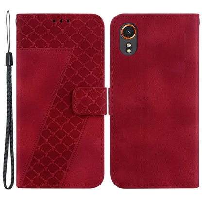 For Samsung Galaxy Xcover7 Wallet Case 7-Shape Imprinted Leather Phone Cover