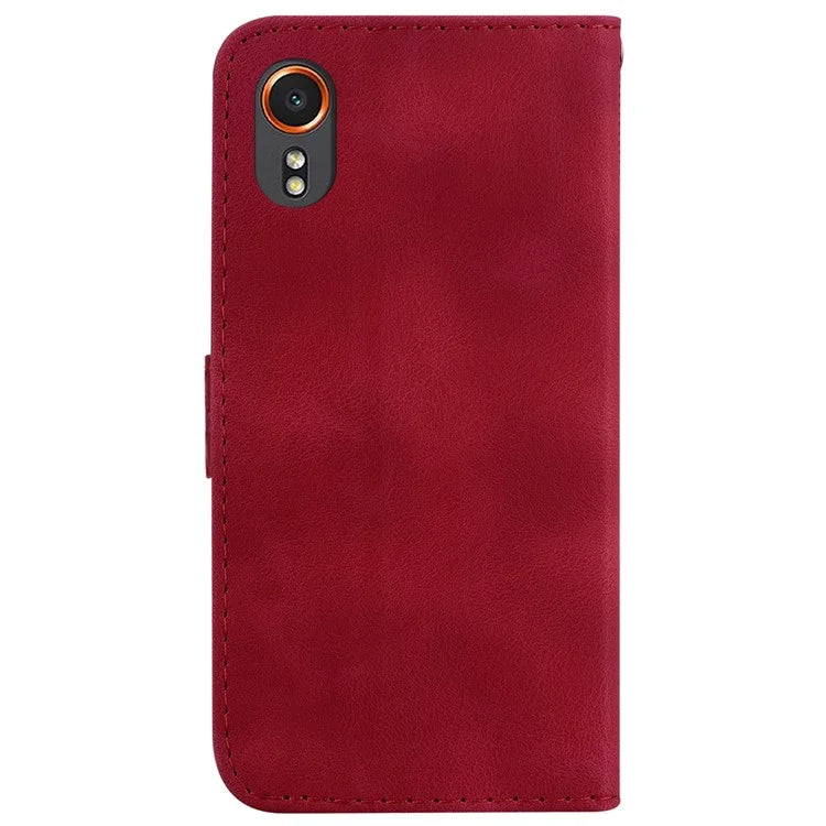 For Samsung Galaxy Xcover7 Wallet Case 7-Shape Imprinted Leather Phone Cover