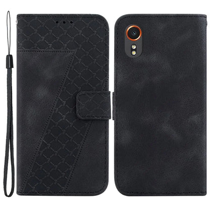 For Samsung Galaxy Xcover7 Wallet Case 7-Shape Imprinted Leather Phone Cover