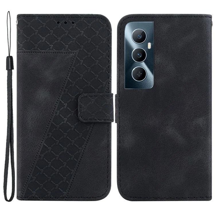 For Realme C65 4G Case Leather Wallet Phone Cover with Imprinted 7-Shape