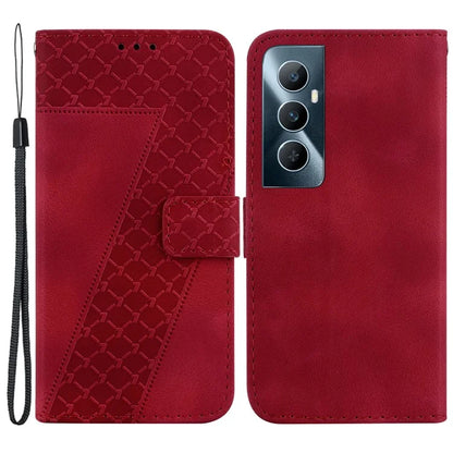 For Realme C65 4G Case Leather Wallet Phone Cover with Imprinted 7-Shape