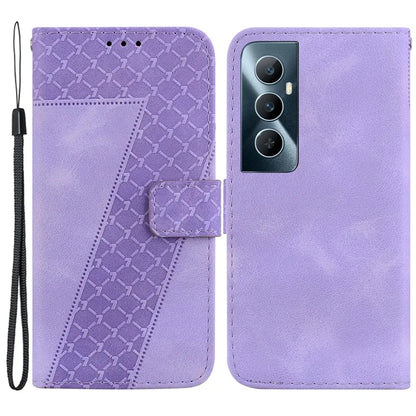 For Realme C65 4G Case Leather Wallet Phone Cover with Imprinted 7-Shape