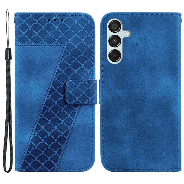 For Samsung Galaxy M15 5G / F15 5G Case Leather Wallet Stand Cover Imprint 7-Shape