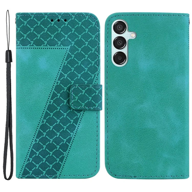 For Samsung Galaxy M15 5G / F15 5G Case Leather Wallet Stand Cover Imprint 7-Shape