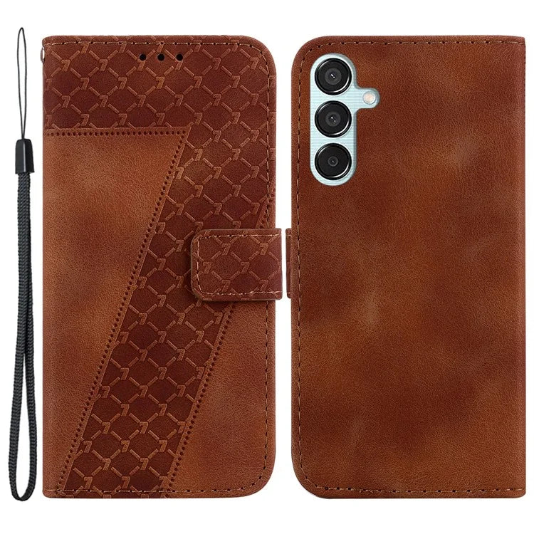 For Samsung Galaxy M15 5G / F15 5G Case Leather Wallet Stand Cover Imprint 7-Shape
