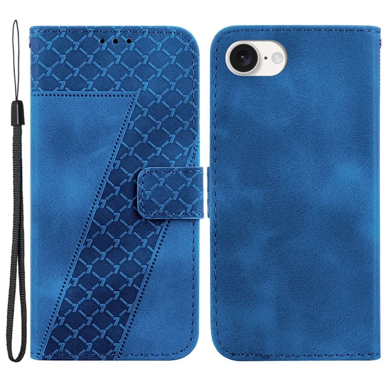 For iPhone SE (2024) Wallet Case 7-Shape PU Leather Protective Phone Cover