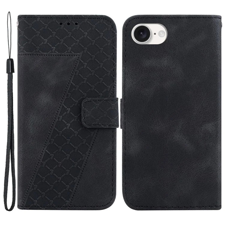 For iPhone SE (2024) Wallet Case 7-Shape PU Leather Protective Phone Cover