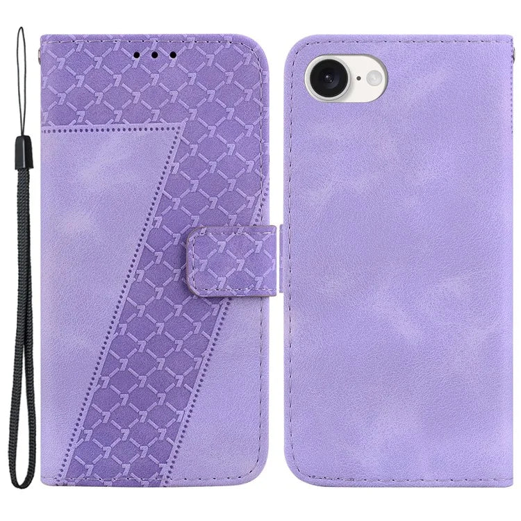 For iPhone SE (2024) Wallet Case 7-Shape PU Leather Protective Phone Cover