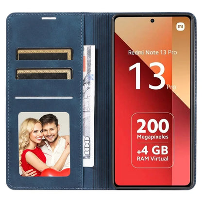 FORWENW For Xiaomi Redmi Note 13 Pro 4G / Poco M6 Pro 4G Case Rubberized Edge PU Leather Phone Cover