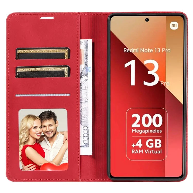 FORWENW For Xiaomi Redmi Note 13 Pro 4G / Poco M6 Pro 4G Case Rubberized Edge PU Leather Phone Cover