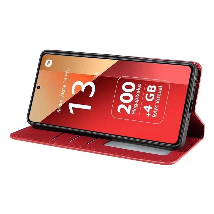 FORWENW For Xiaomi Redmi Note 13 Pro 4G / Poco M6 Pro 4G Case Rubberized Edge PU Leather Phone Cover