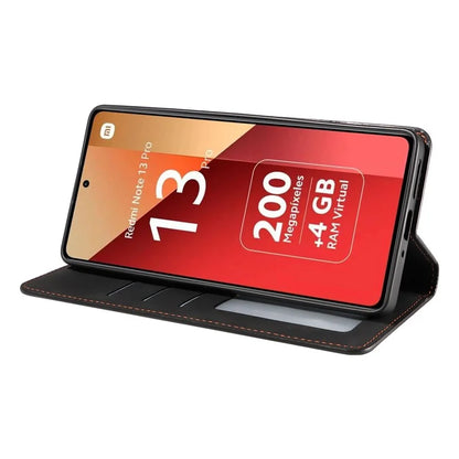 FORWENW For Xiaomi Redmi Note 13 Pro 4G / Poco M6 Pro 4G Case Rubberized Edge PU Leather Phone Cover