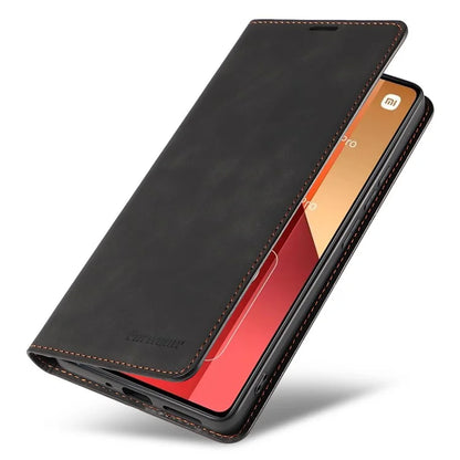 FORWENW For Xiaomi Redmi Note 13 Pro 4G / Poco M6 Pro 4G Case Rubberized Edge PU Leather Phone Cover